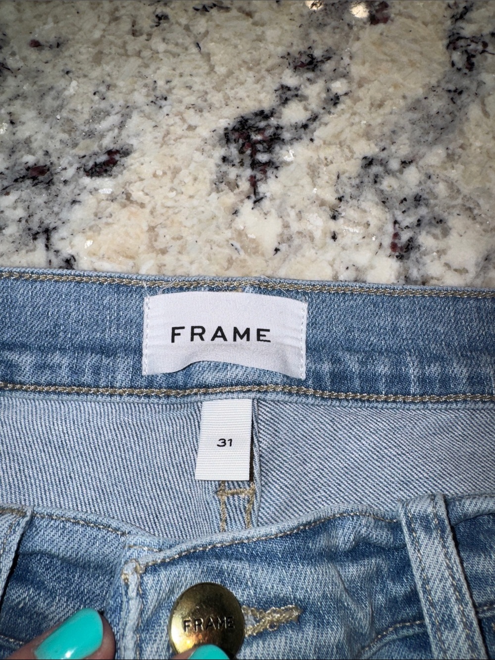 Frame Light Blue Slim Straight Jeans - Picture 3 of 11